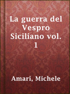 cover image of La guerra del Vespro Siciliano vol. 1